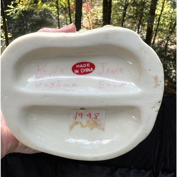 Vtg 1998 WHITE & GOLD Ceramic Santa Claus Christmas In Box! CH6 - Picture 6 of 9